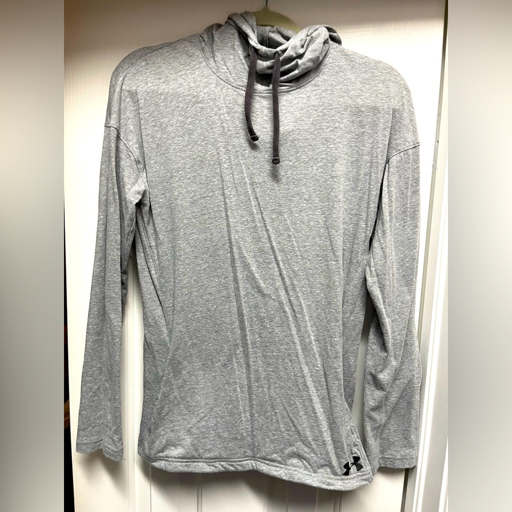 Gray Under Armour long sleeve shirt with hood